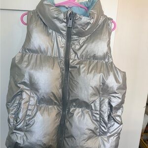 Kids Silver Puffer Vest